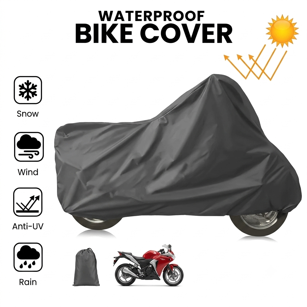 100% Waterproof Motorcycle Cover for CD 70 & CD 125 – Dustproof Bike Protector | In Gray Color
