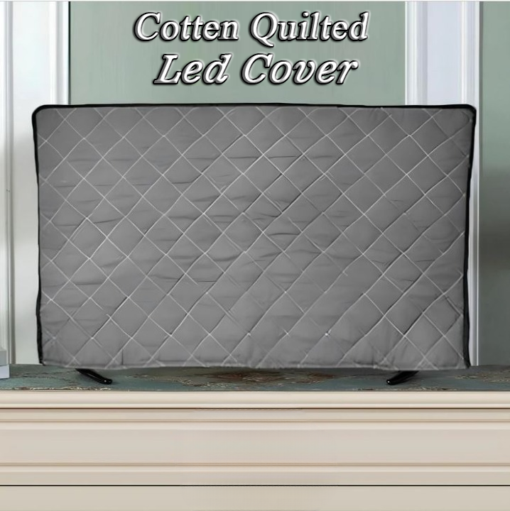 Cotton Quilted LED TV Cover – Dustproof LCD Screen Protector (All Sizes) | In Gray Color
