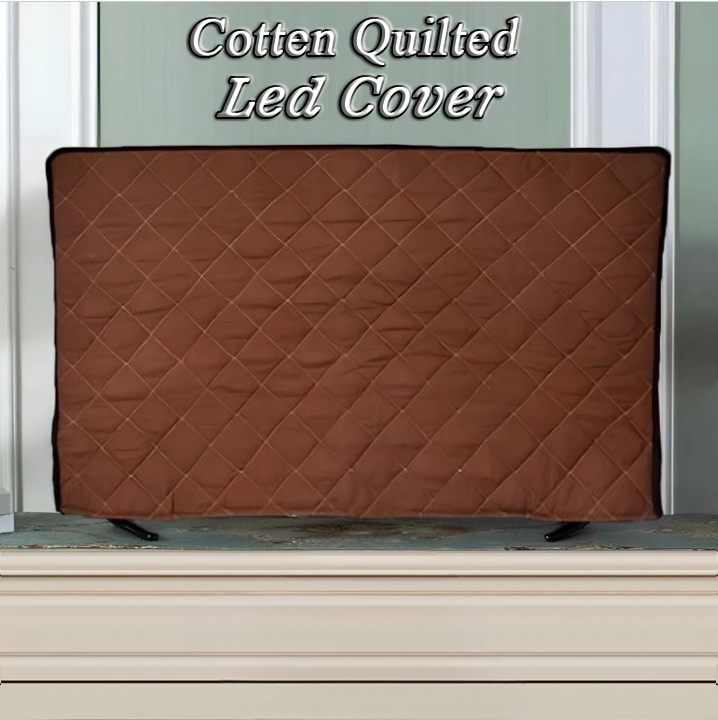 Cotton Quilted LED TV Cover – Dustproof LCD Screen Protector (All Sizes) | In Brown Color