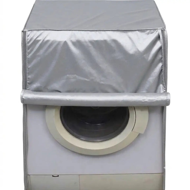 100% Waterproof Front Load Washing Machine Cover – Dustproof Washer Protector (All Sizes) | In Silver Color