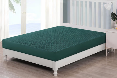 Quilted Mattress Cover-Green