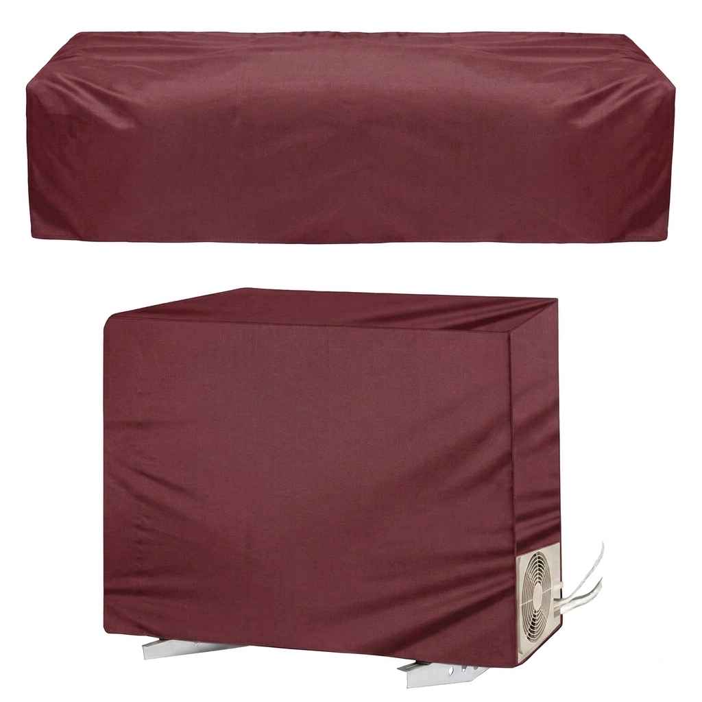 Water-Resistant & Dustproof AC Cover – Indoor & Outdoor Unit Protector | In Mahroon Color
