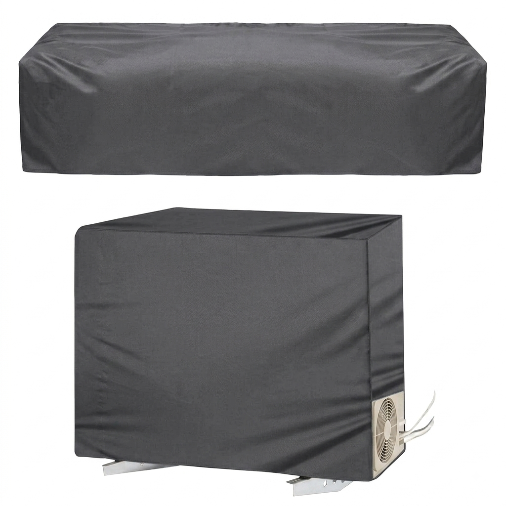 Water-Resistant & Dustproof AC Cover – Indoor & Outdoor Unit Protector | In Gray Color