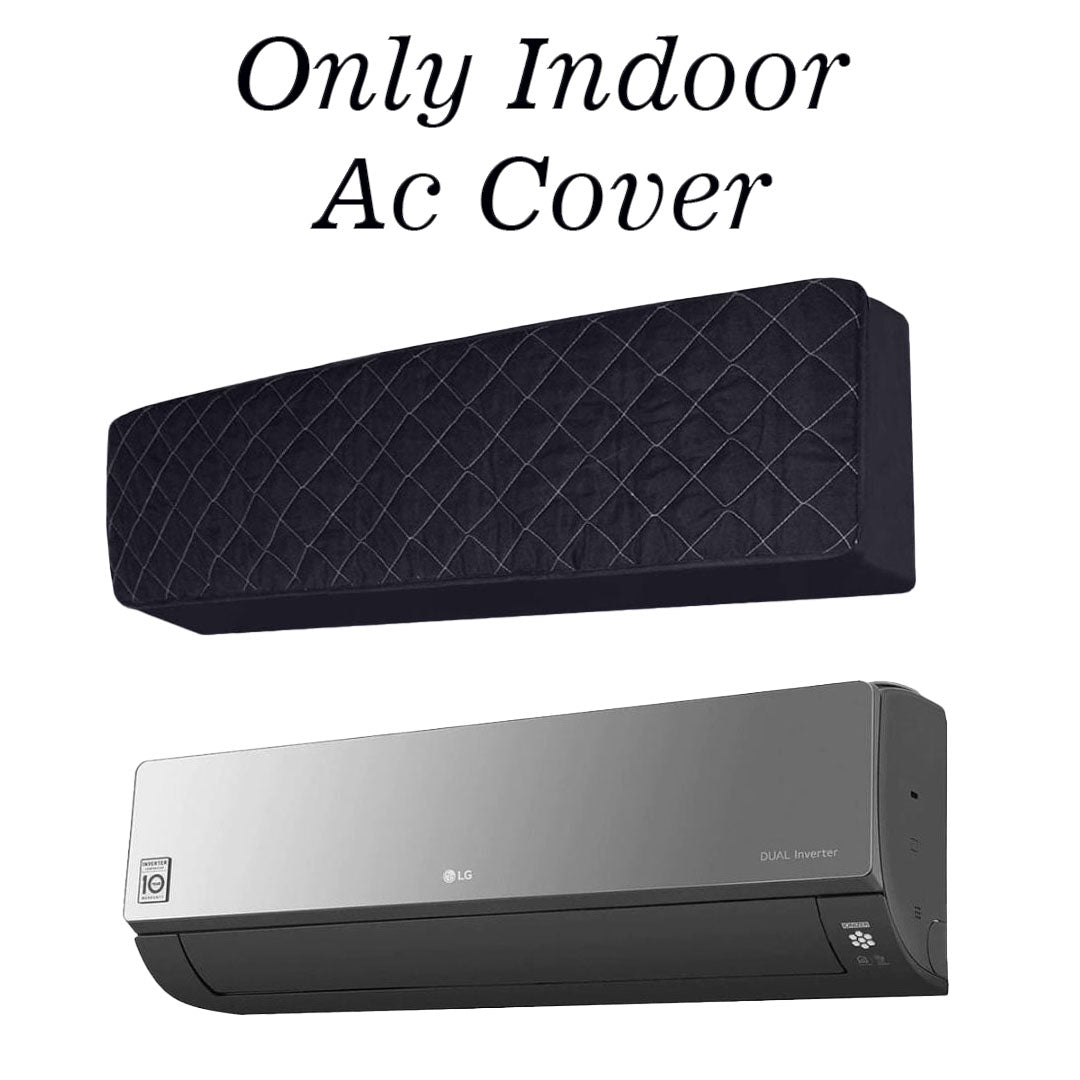 Premium Quilted Split AC Indoor Cover – Dustproof & Protective AC Cover In Black Color