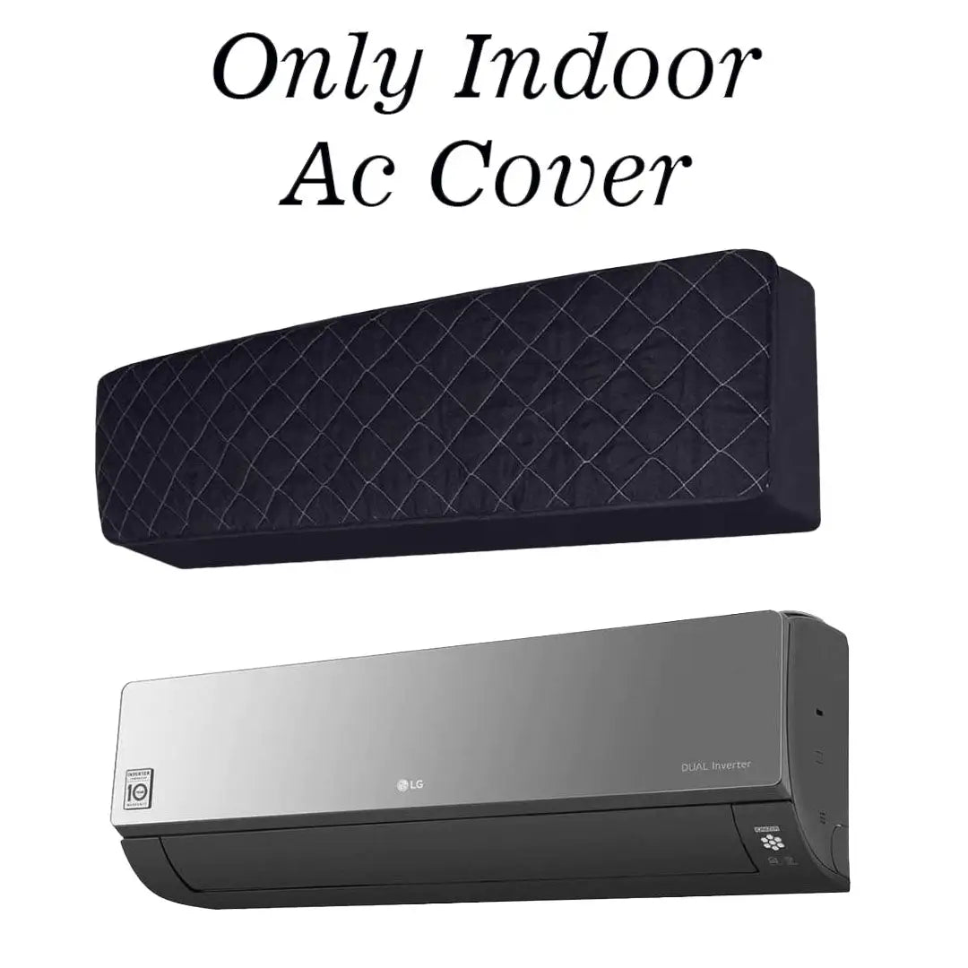 Premium Quilted Split AC Indoor Cover – Dustproof & Protective AC Cover In Black Color
