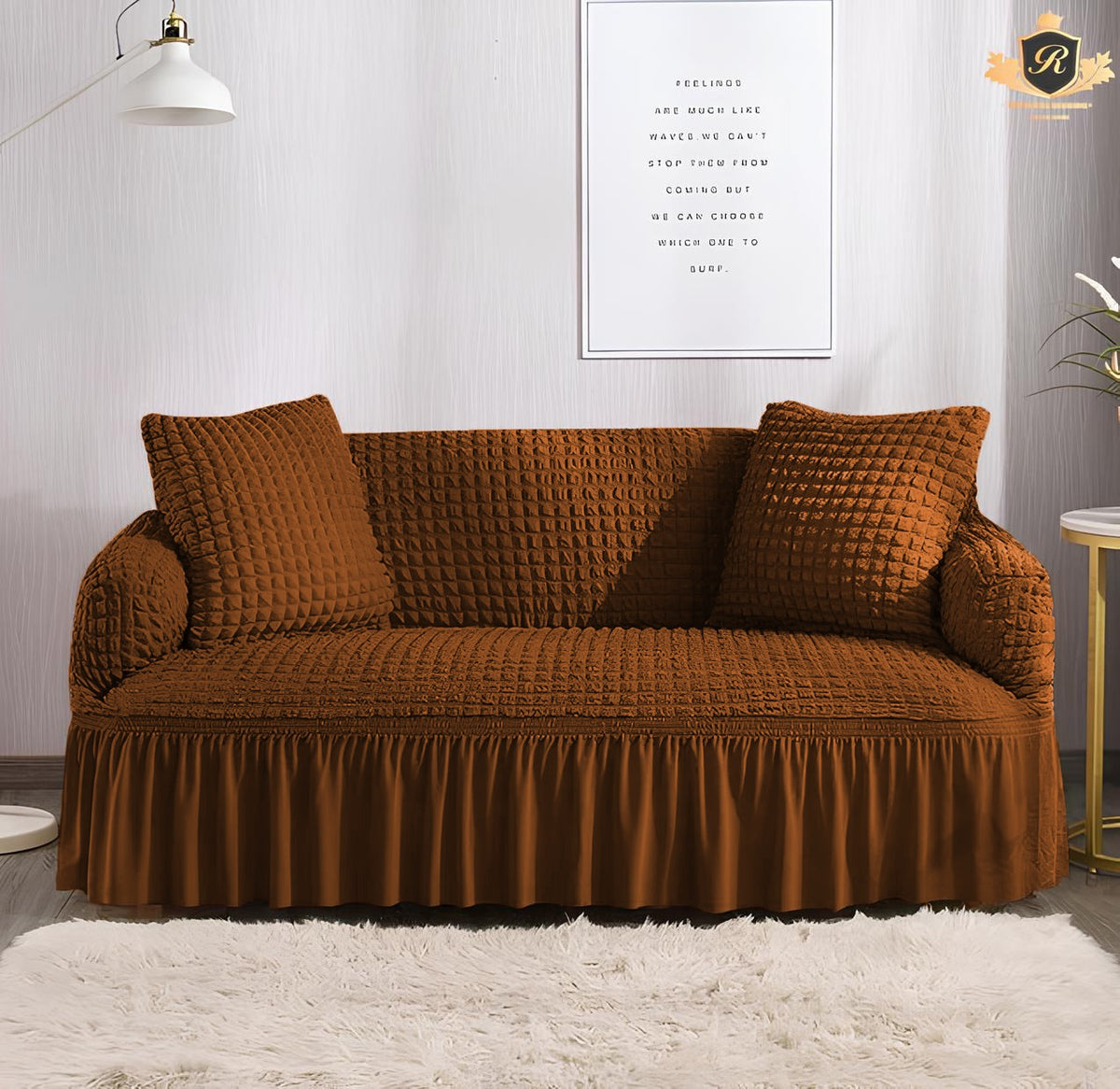 Original Turkish Seersucker Sofa Cover-Copper