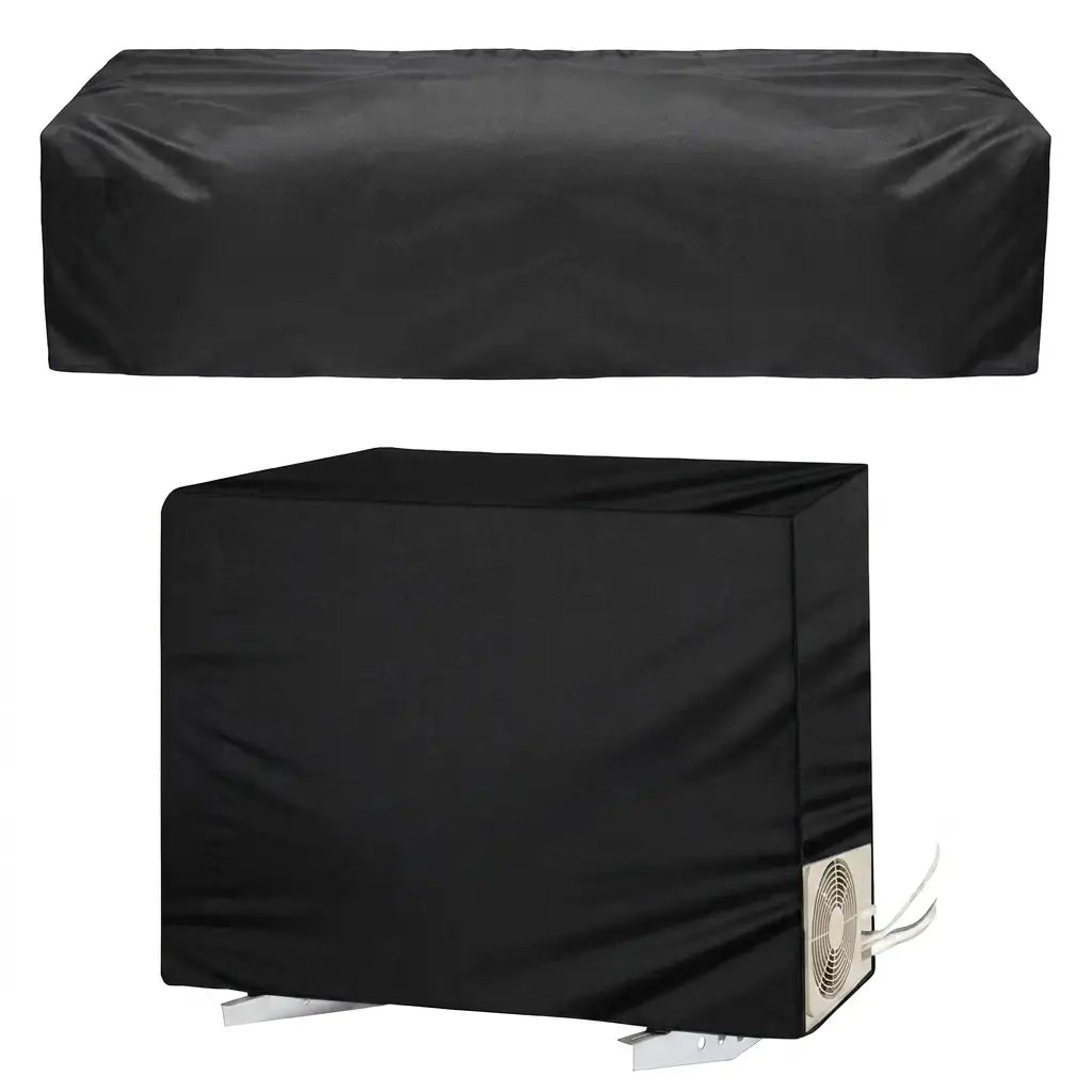 Water-Resistant & Dustproof AC Cover – Indoor & Outdoor Unit Protector | In Black Color