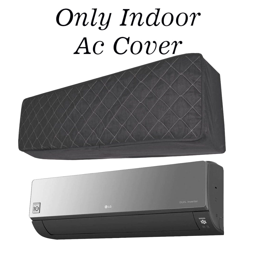 Premium Quilted Split AC Indoor Cover – Dustproof & Protective AC Cover In Gray Color