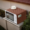 Quilted Microwave Oven Cover with Side Pockets – Dustproof Kitchen Appliance Cover | In Brown Color