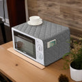 Quilted Microwave Oven Cover with Side Pockets – Dustproof Kitchen Appliance Cover | In Gray Color