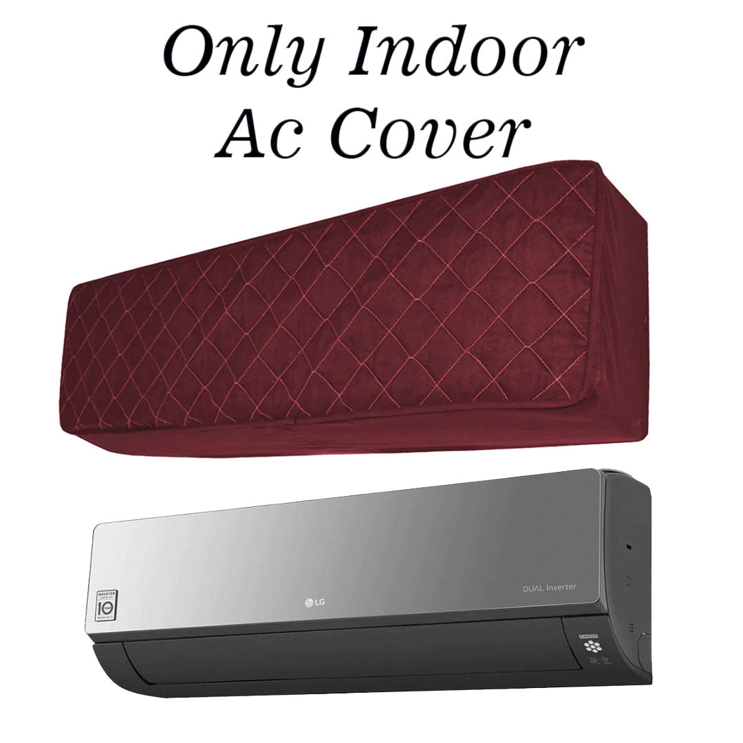Premium Quilted Split AC Indoor Cover – Dustproof & Protective AC Cover In Mahroon Color