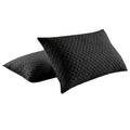 Quilted Pillow Protector Cover – Soft Diamond Stitched White Pillow Case (1 Pair / 2 Pieces) | In Black Color