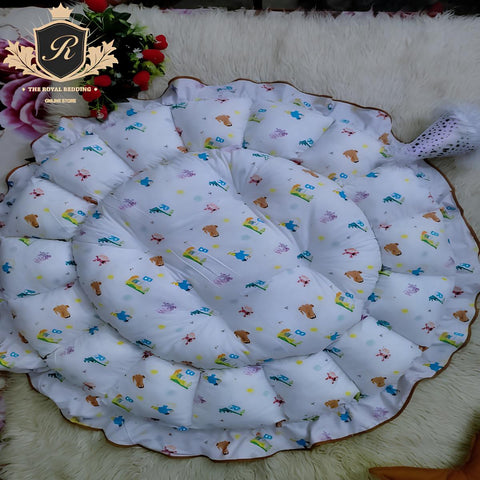 Baby Basket Round Toddler Nest, Baby Nest Newborn-Brown & White