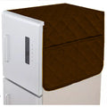 Quilted Refrigerator Top Cover with Side Pockets – Dustproof Fridge Cover | In Brown Color