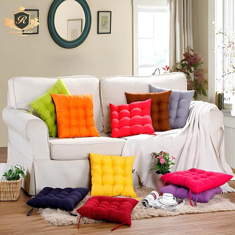 Square Chair Cushion 100 % Cotton- Grey