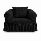 Luxury Turkish Bubble Stretch Sofa Cover for Living Room | In Black Color