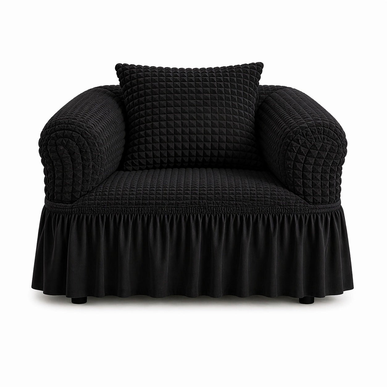 Luxury Turkish Bubble Stretch Sofa Cover for Living Room | In Black Color