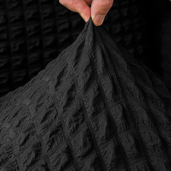 Luxury Turkish Bubble Stretch Sofa Cover for Living Room | In Black Color