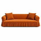 Luxury Turkish Bubble Stretch Sofa Cover for Living Room | In Copper Color