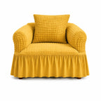 Luxury Turkish Bubble Stretch Sofa Cover for Living Room | In Golden Color