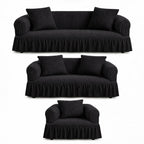 Luxury Turkish Bubble Stretch Sofa Cover for Living Room | In Black Color