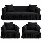 Luxury Turkish Bubble Stretch Sofa Cover for Living Room | In Black Color