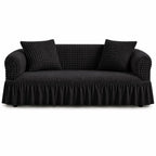 Luxury Turkish Bubble Stretch Sofa Cover for Living Room | In Black Color