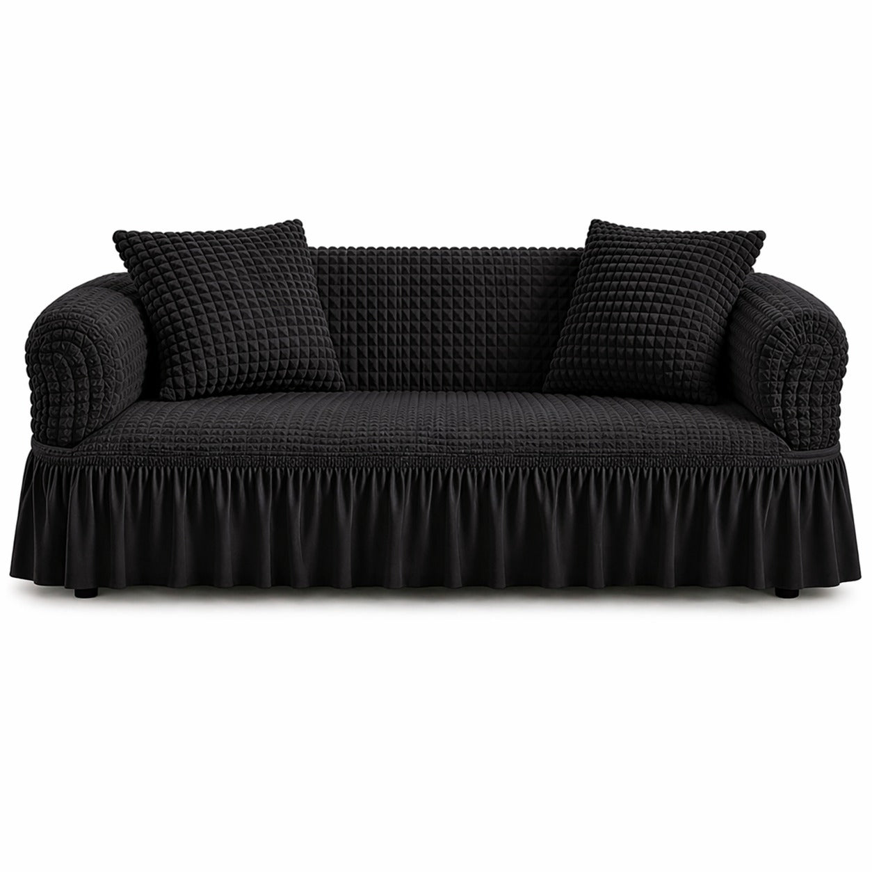 Luxury Turkish Bubble Stretch Sofa Cover for Living Room | In Black Color