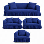 Luxury Turkish Bubble Stretch Sofa Cover for Living Room | In Navy Blue Color