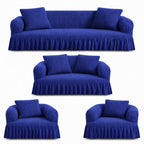 Luxury Turkish Bubble Stretch Sofa Cover for Living Room | In Navy Blue Color