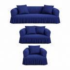 Luxury Turkish Bubble Stretch Sofa Cover for Living Room | In Navy Blue Color