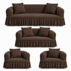 Luxury Turkish Bubble Stretch Sofa Cover for Living Room | In Brown Color