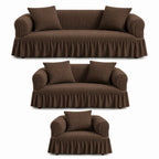 Luxury Turkish Bubble Stretch Sofa Cover for Living Room | In Brown Color