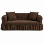 Luxury Turkish Bubble Stretch Sofa Cover for Living Room | In Brown Color