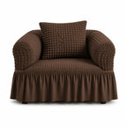 Luxury Turkish Bubble Stretch Sofa Cover for Living Room | In Brown Color