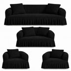 Luxury Turkish Bubble Stretch Sofa Cover for Living Room | In Black Color