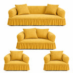 Luxury Turkish Bubble Stretch Sofa Cover for Living Room | In Golden Color