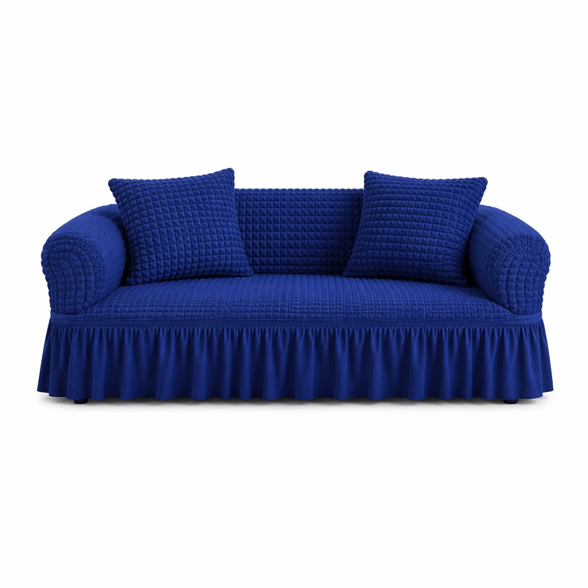 Luxury Turkish Bubble Stretch Sofa Cover for Living Room | In Navy Blue Color