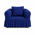 Luxury Turkish Bubble Stretch Sofa Cover for Living Room | In Navy Blue Color
