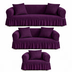 Luxury Turkish Bubble Stretch Sofa Cover for Living Room | In Purple Color