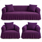 Luxury Turkish Bubble Stretch Sofa Cover for Living Room | In Purple Color
