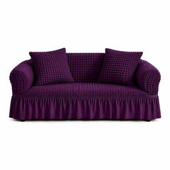 Luxury Turkish Bubble Stretch Sofa Cover for Living Room | In Purple Color