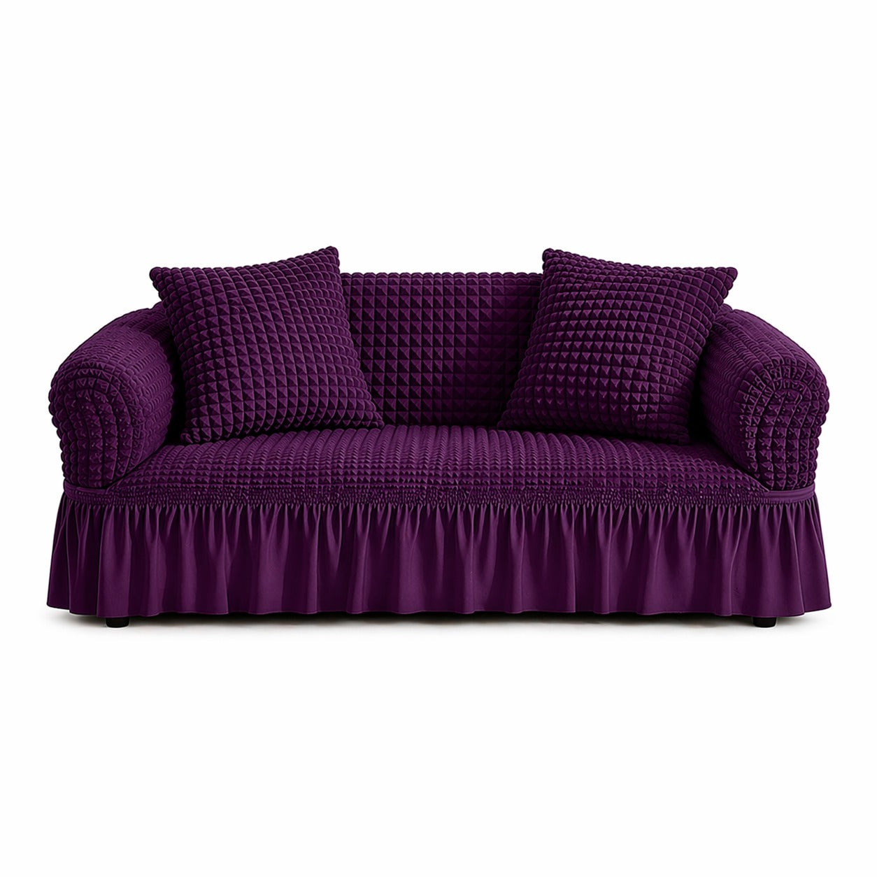 Luxury Turkish Bubble Stretch Sofa Cover for Living Room | In Purple Color