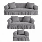 Luxury Turkish Bubble Stretch Sofa Cover for Living Room | In Gray Color