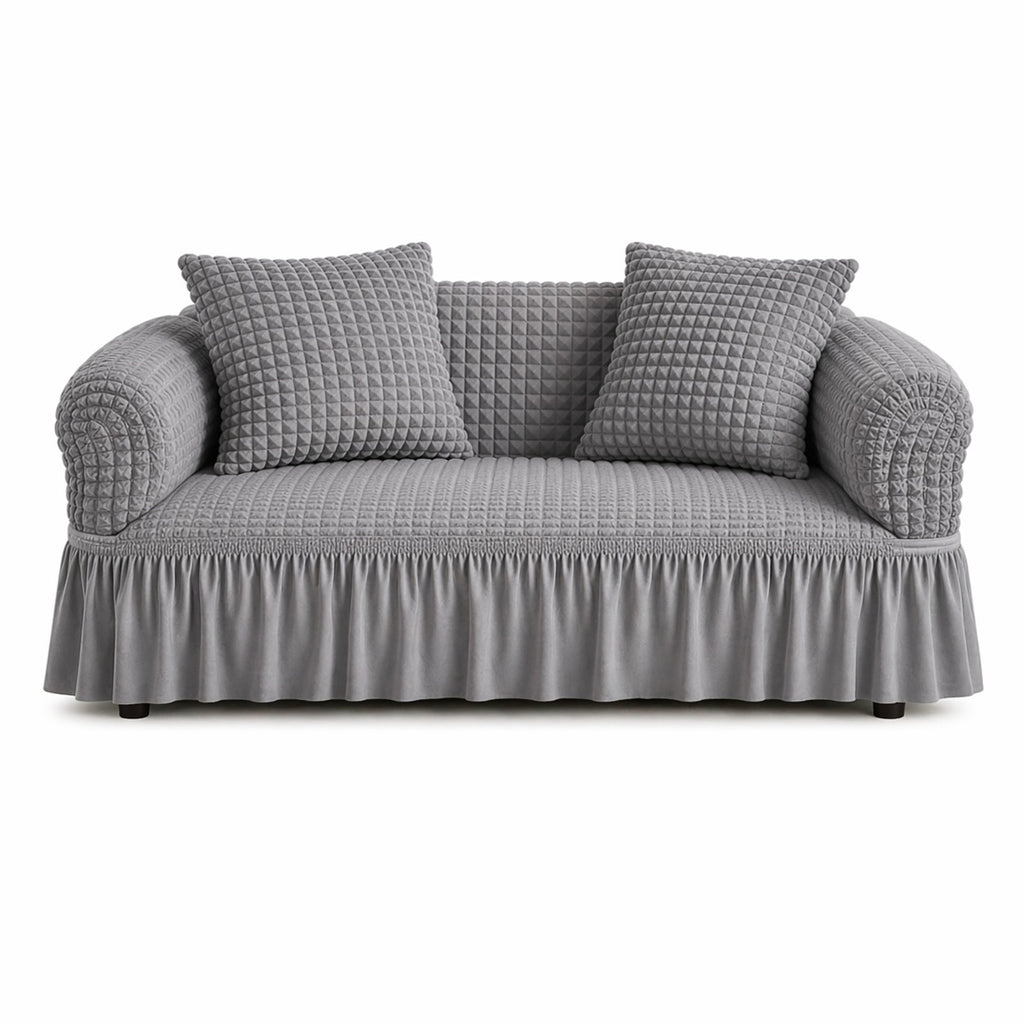 Luxury Turkish Bubble Stretch Sofa Cover for Living Room | In Gray Color