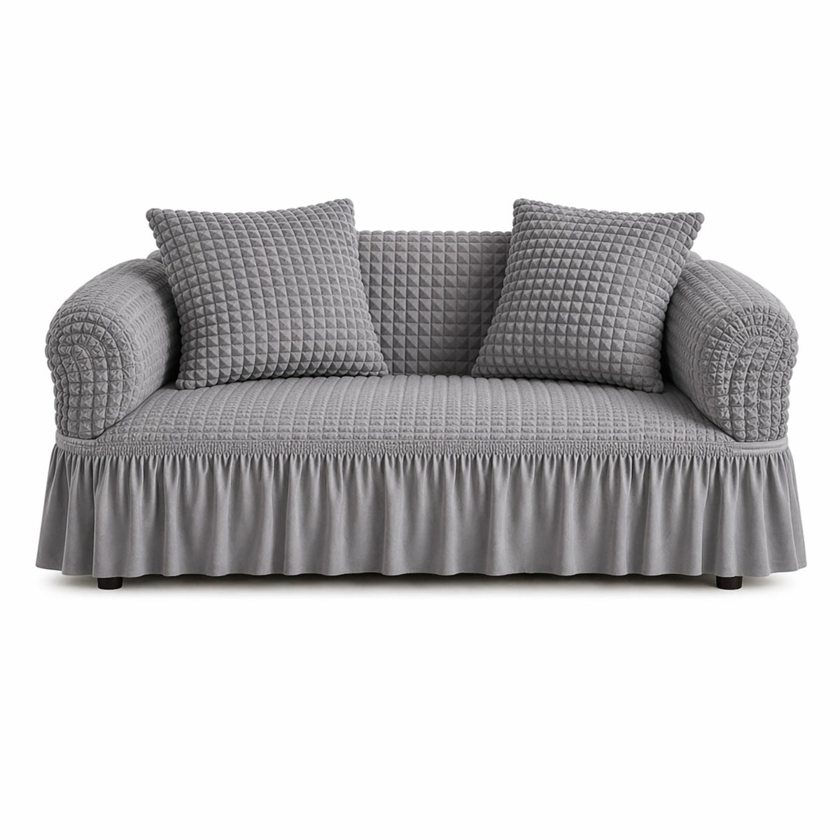 Luxury Turkish Bubble Stretch Sofa Cover for Living Room | In Gray Color