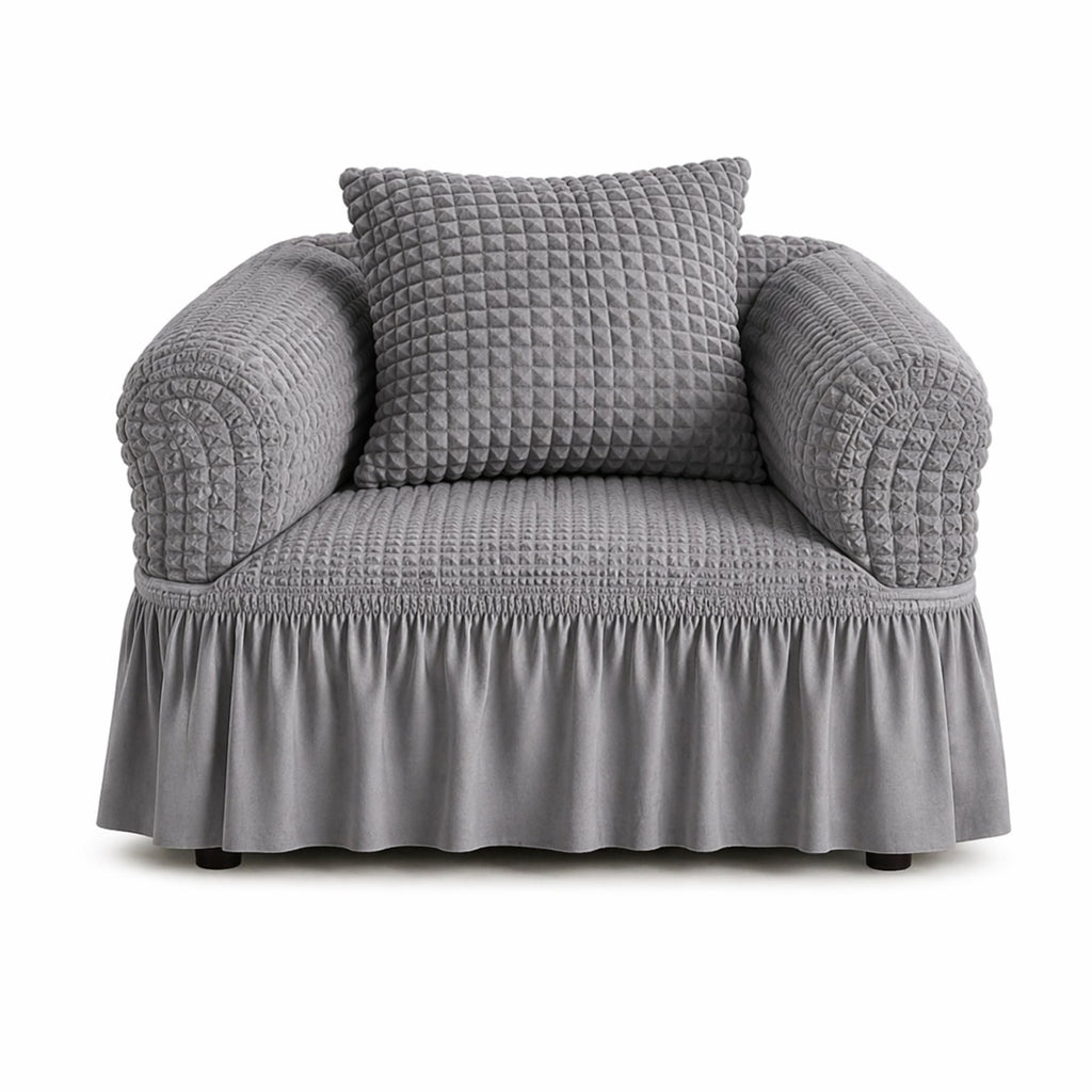 Luxury Turkish Bubble Stretch Sofa Cover for Living Room | In Gray Color