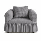 Luxury Turkish Bubble Stretch Sofa Cover for Living Room | In Gray Color