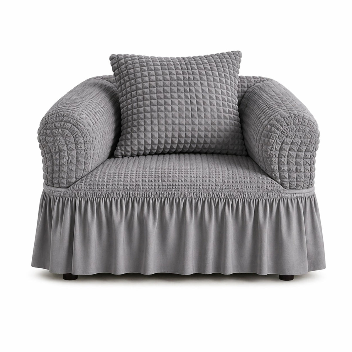 Luxury Turkish Bubble Stretch Sofa Cover for Living Room | In Gray Color