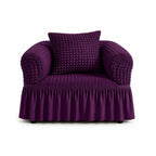 Luxury Turkish Bubble Stretch Sofa Cover for Living Room | In Purple Color